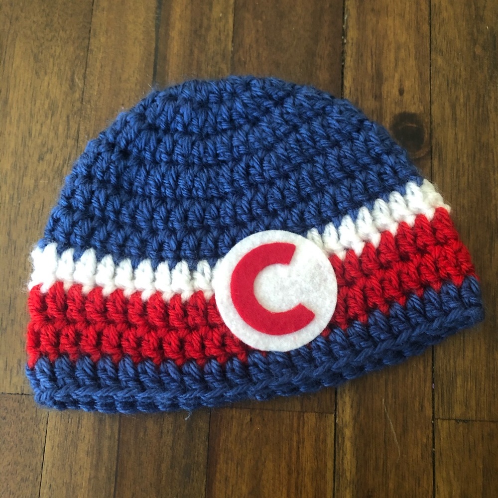 Chicago Cubs inspired newborn beanie